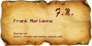 Frank Marianna névjegykártya